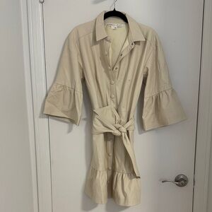 Veronica Beard Cream Snap-Front Jacket